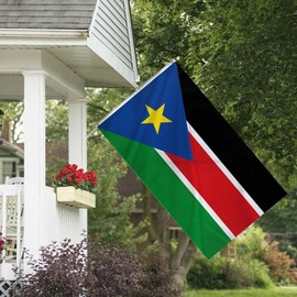 HVATLTL South Sudan Flag 4x6FT,Heavy Duty 100D Polyester,Vivid Colors,Republic of South Sudan Flags with 2 Brass Grommets for Indoor Outdoor. (4x6)