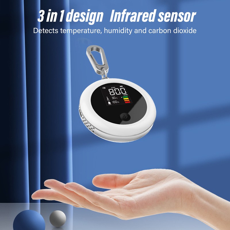 Infrared Mini CO2 Detector 3 in 1 Portable LCD Temperature