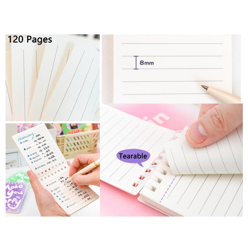 YIHUANYIFA 4pcs Small Notebooks Pocket Top Bound Spiral Panda Notepads