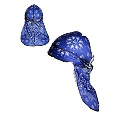 MASNER Designer Durag Customs Two-Tone Mens Women Designer Durags,Fanshion Du Rag for 360/450/720 Waves,Waver Cap (RED&Blue BANADA)