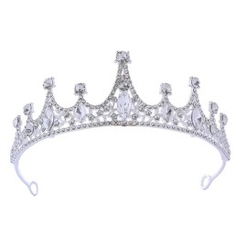 Crowns for Adults, Silver Rhinestone Kids Princess Tiara for Women Fancy Dress Girls Tiaras Queen Crown for Wedding, Birthday Party, Graduation Ball