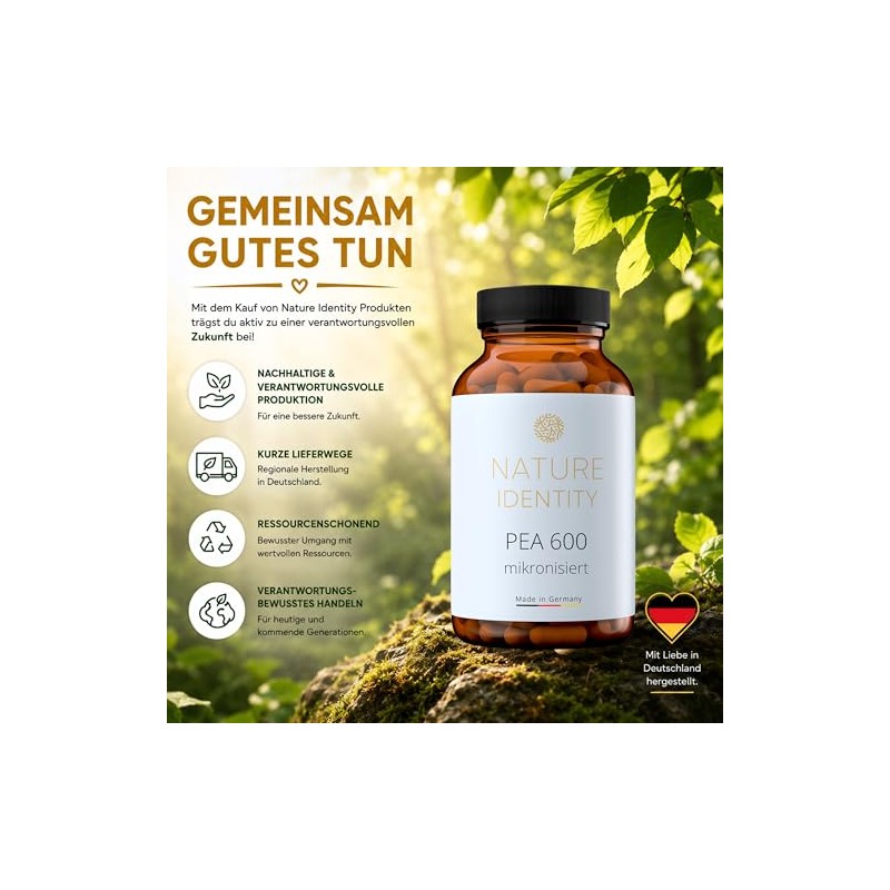 Nature Identity PEA Capsules - 1200 mg Vegan Palmitoylethanolamide