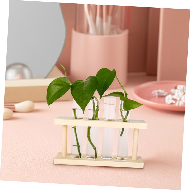 Outanaya 6pcs Clear Test Tube Vases for Hydroponic Plants Transparent