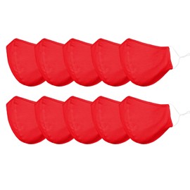 DALIX Youth Face Mask Washable Made in USA - Red XS (10 Pack)