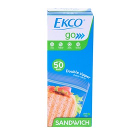 Ekco Go Bolsas Resellables para Sándwich 50 Piezas