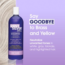 One 'n Only Shiny Silver Purple Shampoo - Argan Oil Toning Hair Shampoo for Blonde, Gray, White & Highlighted Hair - Moisturizes, Brightens & Reduces Brassiness (1 Liter)