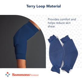 Rolyan Premium XXX-Large Heel/Elbow Protector, Soft Foam Pad, Dual-Purpose Cushion for Heels or Elbows, Lightweight & Non-Latex Sleeve, Skin-Friendly Terry Fabric, Sold in Pairs