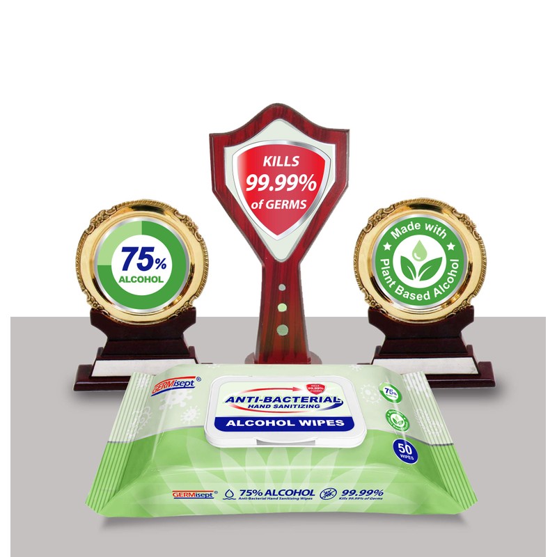 Freshnaps Germisept 75% Alcohol Advanced Hand Sanitizing Wipes | 50