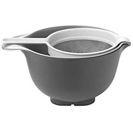 Homco VNMIXSETGRY Bowl Colander Seet Set, Nylon, Gray