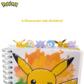 Innovative Designs Pokémon Tab Journal Notebook for Kids, Spiral Bound, 144 Lined Pages, 8 x 7 inches