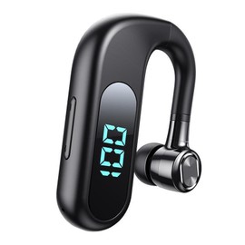 Bluetooth 5.2 Earbuds with Earhooks, 300mAh Open Ear Headset with Digital Display, 270 Degree Rotation Business Earbuds, for Driving Business Office Trucker Sport (V13 Black)