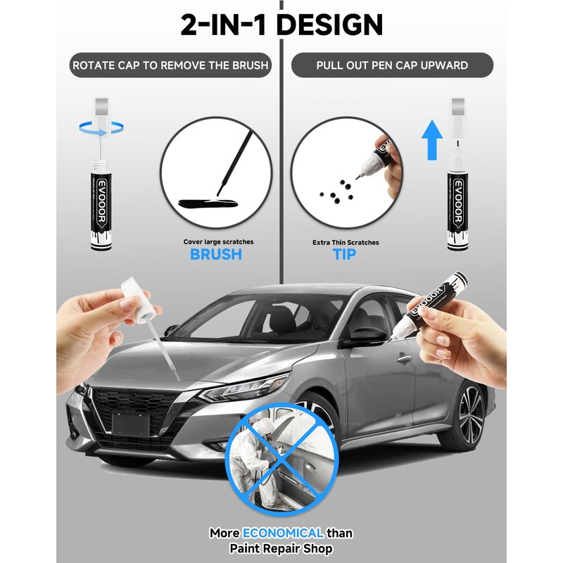 K23 Brilliant Silver Metallic Touch Up Paint Compatible with Nissan