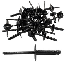 Murtenze 100PCS 3/16"x 4/5" Tri-Fold Exploding Pop Rivets, Aluminum Long Grip Solid Rivets Large Head Pop Blind Rivets for Industries Automobiles Kayak Sailboat & Furniture(Black)