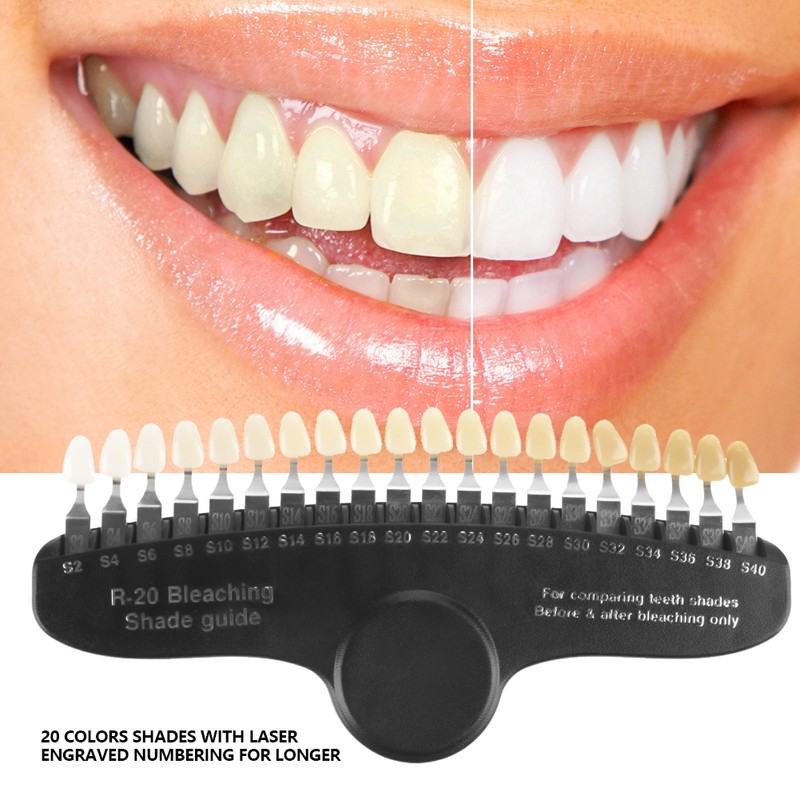 20 Colors Teeth Whitening Dental Shade Guide Bleaching Porcelain with