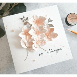 Lapoo Metal Cutting Die for Scrapbooking, 3D Backgrounds Frame New Cutting Dies DIY Album Card Making Decor Paper Craft Metal Die Cuts Party Wedding Decorations (Flower Branches 4.7 x 4.1 in)