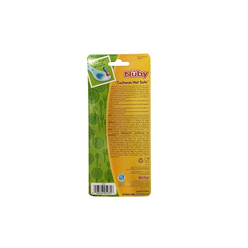 Nuby Cucharas Sensibles al Calor con Punta Suave, 4+ Meses,