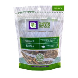 Nuestra Salud Borraja Borage Herbal Infusion Tea All-Natural Traditional (35g) 100% Natura Dried Herb. Zip-Lock