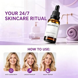 Organic Cold Pressed Bakuchiol Oil, Natural Retinol Alternative, Anti Aging Hydrating Firming Serum for Face Body (2PCS)