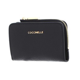 COCCINELLE Metallic Soft Credit Card Holder Black, black, Contemporary