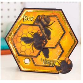 Honeycomb Bee Frame Metal Die Cuts Cutting Dies, Honeycomb Bee Frame Paper Cards Cutting Dies Cut Stencils for DIY Embossing Card Making Book Tags Decorative Paper Dies Scrapbooking