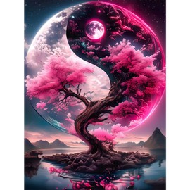 RICUVED Tree Diamond Art Kits, 5D Landscape Diamond Painting Kits for Adults Full Drill Diamond Painting Kits Diamond Art Kits for Beginners Crystal Picture for Home Decor 11.8x15.7 Inch