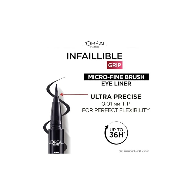 L'Oreal Paris, Delineador De Ojos, Infallible Micro Fine Brush Liner,