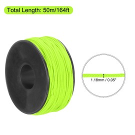sourcing map 1.18mm x 164 Feet Paracord Micro Cord Rope 100 LB Polyester Braided Cord Spool for Camping Outdoor Jewelry Bracelet, Grass Green