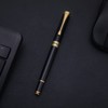 BEILUNER Ballpoint Pens, Stunning Black Chrome Metal Pen with Golden