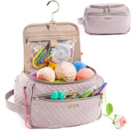 MYBAGZING Crochet Bag Organizer, Small Crochet Storage Bag with Hanging Hook, Yarn Bags for Crocheting, Yarn Holder Organizer,Knitting Bag,Yarn Tote for Crochet Accessories, Crochet Gift Mothers Day