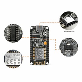 OSOYOO NodeMCU Module, Technical Compliant USB-C interface, ESP8266, ESP-12F, WiFi Development Board, Equipped with CH340, Can be used for Arduino IDE and Micropython Development, Detailed Tutorial Included
