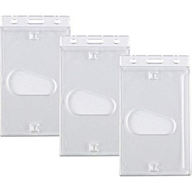 Pack of 25 Name Badges, ID Covers, EC Protective Case, Card Holder, ID Holder, Glaskar, Hard PVC Polycarbonate Portrait Format