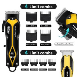 HIENA PRO Professional Hair Clippers for Men, Electric Hair Clipper Set for Barber Kit ，Hair Clipper and Trimmer Set，Full Barber Clipper Set with LED Display
