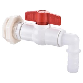 TOP-VIGOR G1 Female Ball Valve Spigot Faucet Kit, 25mm ABS Ball Valve Barb Connector Bulkhead Fitting with Ball Valve, Barb Hose Fitting for Aquariums, Tanks, Bathtubs and Pools