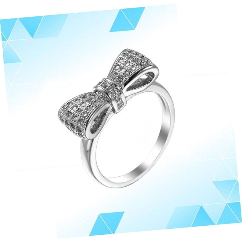 SAFIGLE Fashionable Zirconia Ring Bow Women's Jewelry Special Occasion for