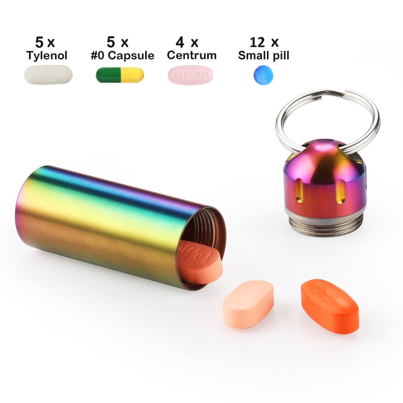 VTAR Pill Organizer,2 Pack,Waterproof Single Chamber Stainless Steel Travel Small