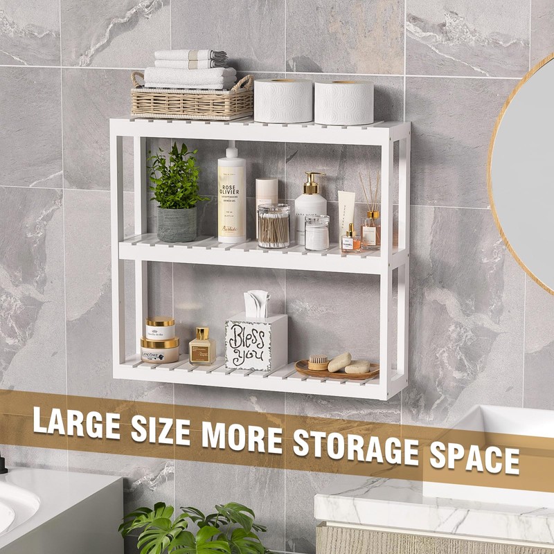 Domax Bathroom Shelves Over Toilet Storage - 3 Tier Wall