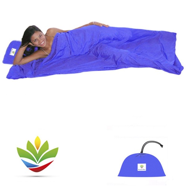 Hammock Bliss Sleep Sack - Travel and Camping Sleeping Sheet - Sleeping Bag Liner and Travel Pillow - Dream in Bliss (Purple)