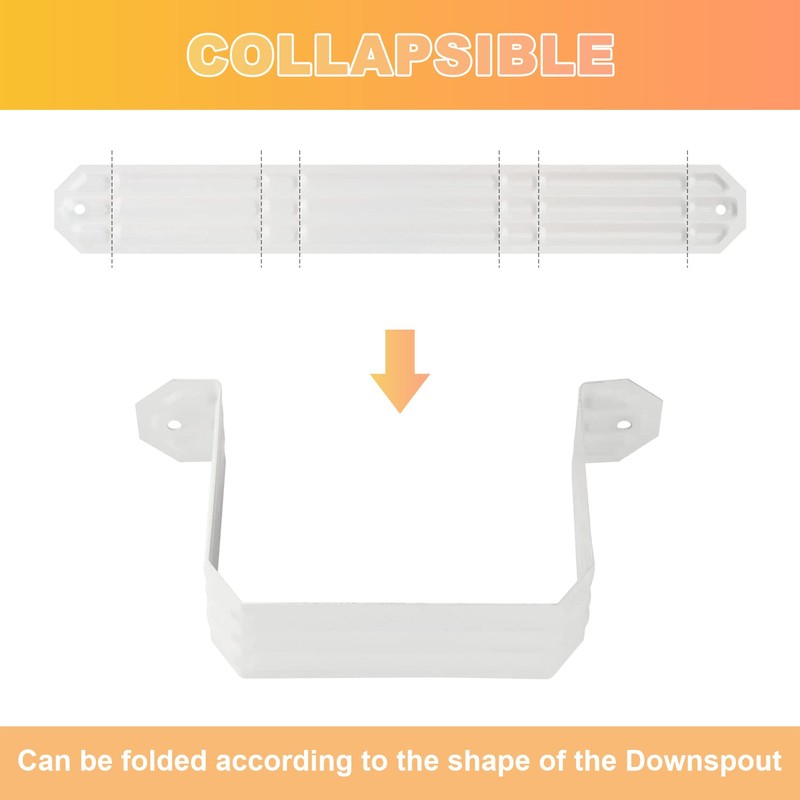 Downspout Gutter Downspout Strap Leader Strap 3x4 White Set of