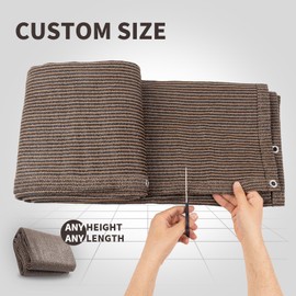 LOVE STORY Custom Size 3'x8' Brown Balcony Privacy Screen,UV Block Privacy Fence Screen,90% Shield for Outdoor Pool Garden Apartment Railing