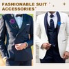 PATIKIL Flower Lapel Chain Brooch Pins for Men, 2 Style