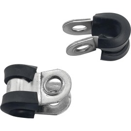 Lumonic 10 x 5 mm pipe clamps with rubber insert, stainless steel V2A, cable clamps for screwing, hose clamp 5 mm, pipe clamps, mounting clamp 5 mm