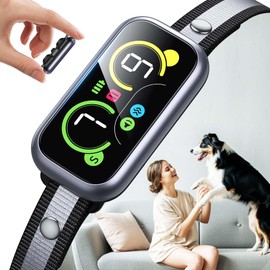 Bark Collar for Large Dog, Smart Anti-Barking Collar, 4-in-1 Automatic No Barking Collar with Adjustable Beep Vibration Correction Modes, Dog Bark Collars for Medium Small Dogs IP67 Waterproof, Black