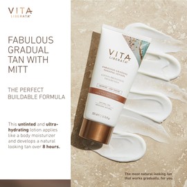 VITA LIBERATA VITA LIBERATA Fabulous Gradual Tanning Lotion 200ml & Mitt Bundle, Super Hydrating Hyaluronic Acid, Designed for Face & Body, Buildable Formula, Streak Free, Lasting Finish