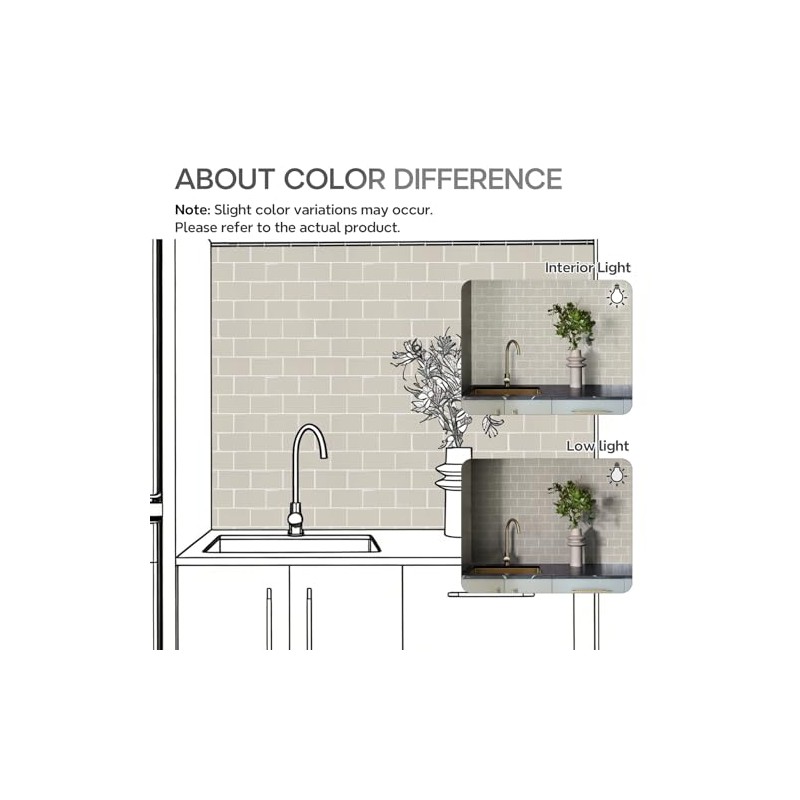 STICKGOO Peel and Stick Backsplash Subway Tiles, 10 Sheets of