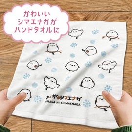 Shima Enga Hand Towels, Set of 2, Gentle on Skin, 100% Cotton, Made in Japan, Cute, Shimaenaga, Small Bird (Set of 2, Crystals)