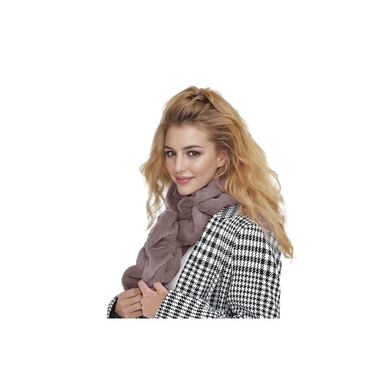 Lina & Lily Elastic Ruffle Faux Fur Women's Winter Pull-through