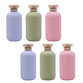 AnRui Body Wash Squeeze Bottles with Flip Cap, Refillable Shampoo and Conditioner Bottles, Plastic Travel Bottles Containers for Toiletries Shampoo, Lotion (6 Pcs, 200 ML)