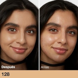 Maybelline Base de Maquillaje Líquida Fit Me Matte & Poreless, 128 Warm Nude, 30 ml, matifica y controla brillo por 16h, minimiza la apariencia de poros, arrugas y líneas de expresión