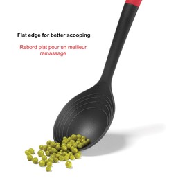 Starfrit Nylon Spoon with 4 Integrated Measures - Flat Edge for Better Scooping - Won't Scratch Cookware- Non-Slip Handle - Heat Resistant - Dishwasher Safe