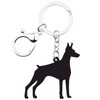 WEVENI Acrylic Doberman Dog Keychain Pet Keyring Cute Jewelry For